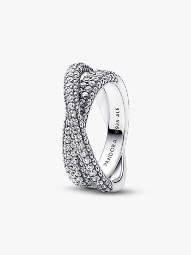 Anillo Doble Cruzado en Pavé de Pandora Timeless 48