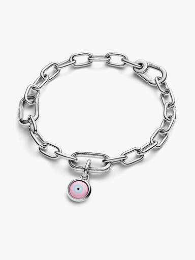 Mini charm colgante grabable de vidrio Murano con ojo protector