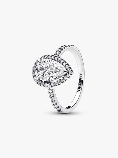 Anillo Halo Pera Brillante 48