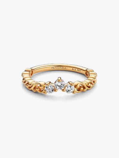 Anillo Tiara Remolino Real Bañado en Oro de 14k