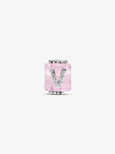 Charm Cubo de amor de cristal de Murano rosa