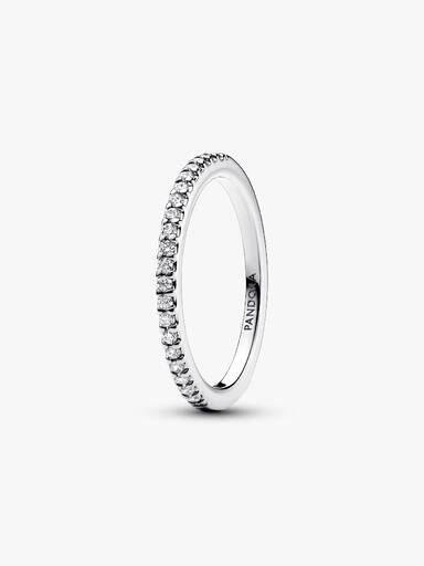 Anillo Banda Brillante Plateado