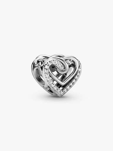Charm Corazones entrelazados resplandecientes