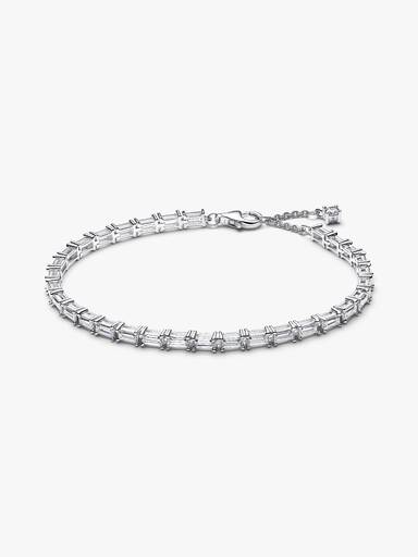 Brazalete de tenis baguette brillante