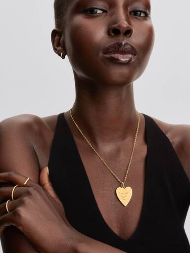 Colgante Etiqueta de Corazón Grabable Oversized