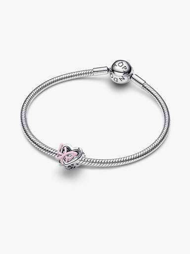 Charm Corazón y Mariposa entrelazados y piedras