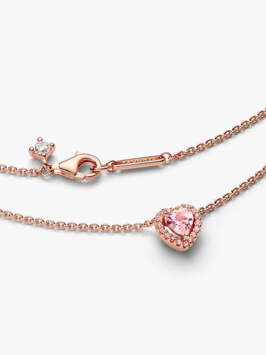 Collar Collier Corazón Rosa