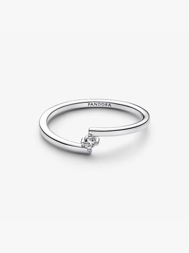 Anillo Solitario de banda abierta