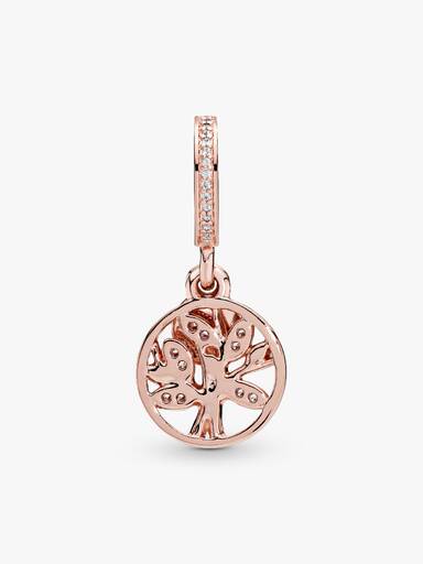 Charm Colgante Generaciones De Familia Recubrimiento en Oro Rosa de 14k Talla única