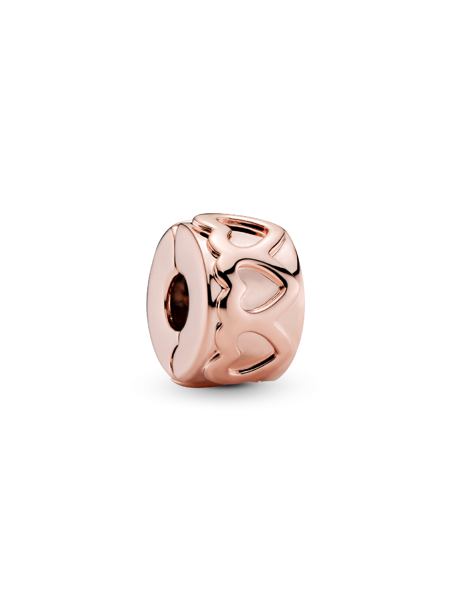 Charm Sujetador Banda de corazones Recubrimiento en Oro Rosa de 14k Talla única