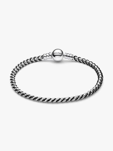 Brazalete de Cadena de Serpiente Cordón Negro