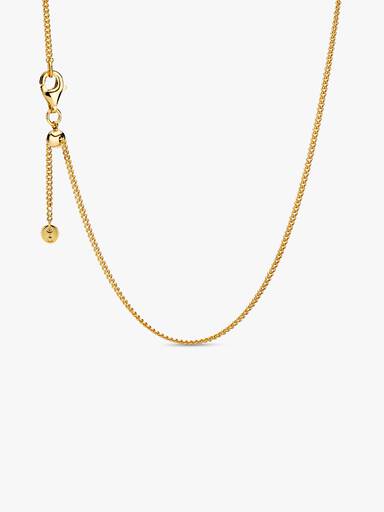 Collar de cadena de bordillo Bañado en Oro de 14k