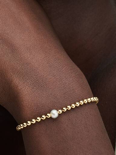 Brazalete Perla Cultivada de Agua Dulce Tratada y Abalorios