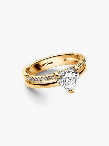 Anillo Corazón Doble Banda