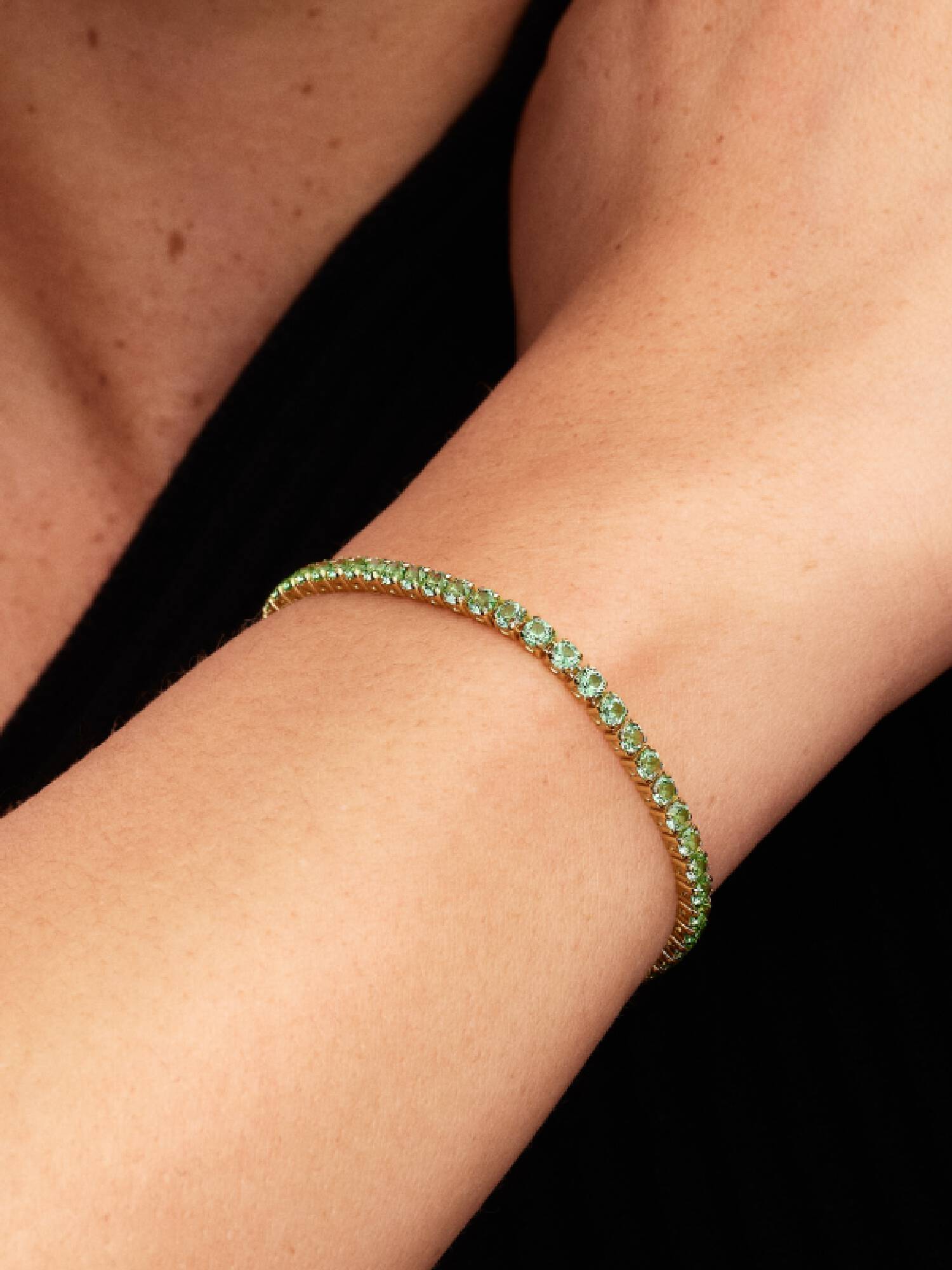 Brazalete de tenis verde brillante