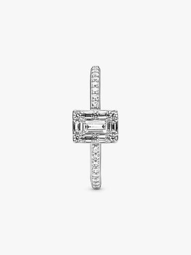 Anillo Halo Cuadrado Brillante