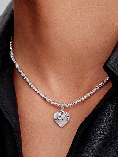 Charm Dije Grabable Corazón Amor Plateado