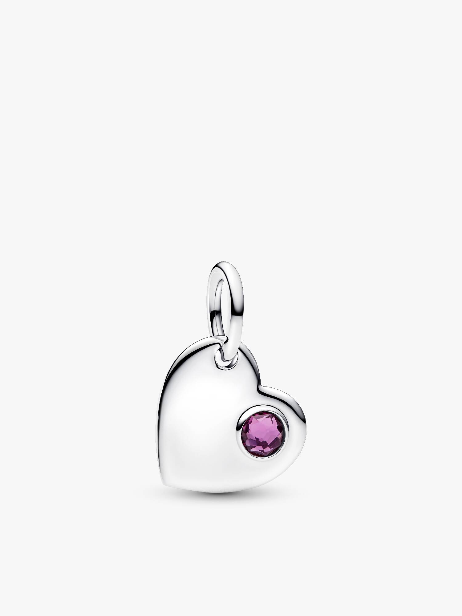 Charm Colgante Piedra Púrpura de Corazón Grabable