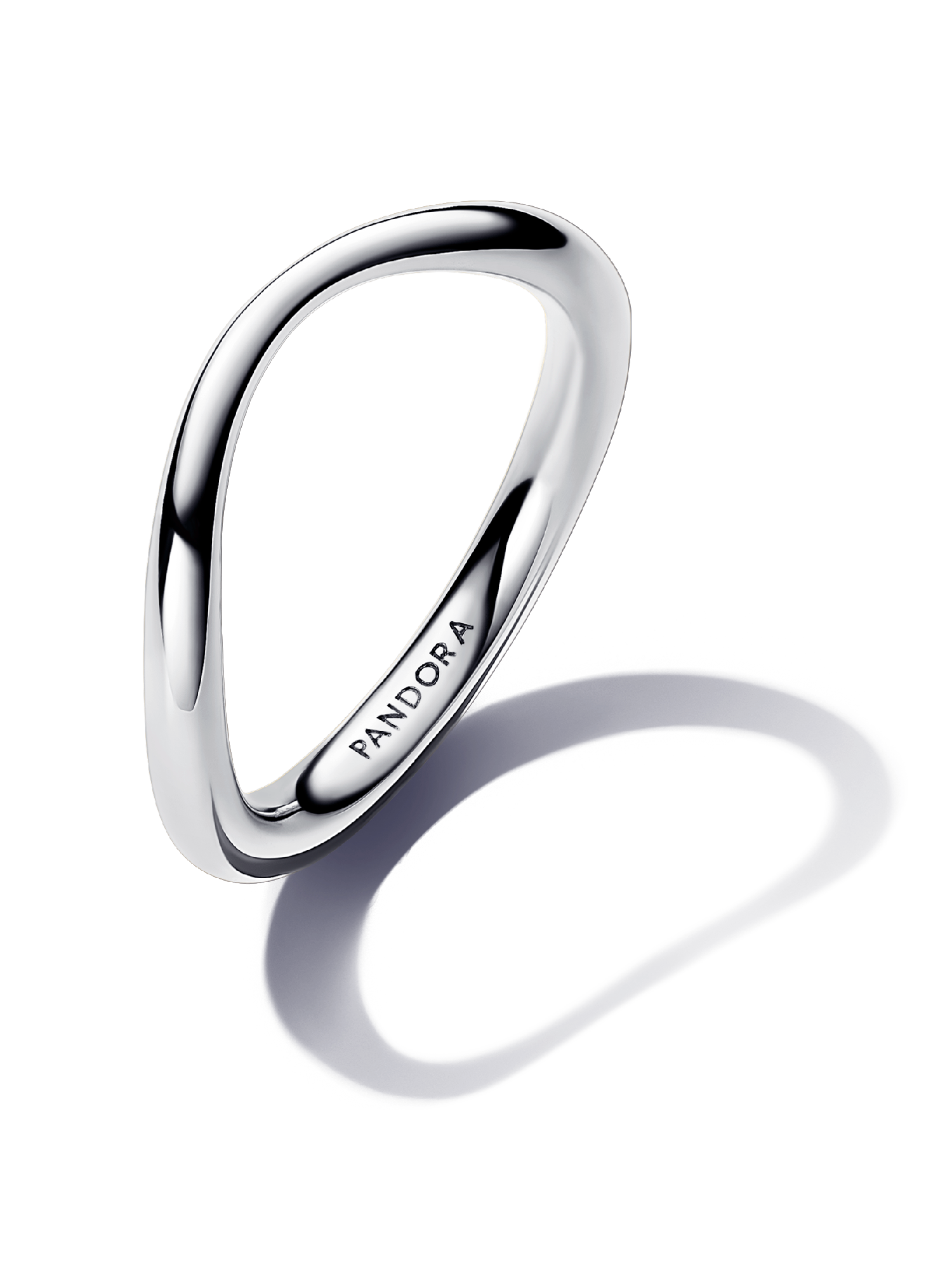 Anillo Banda Forma Orgánica Plata