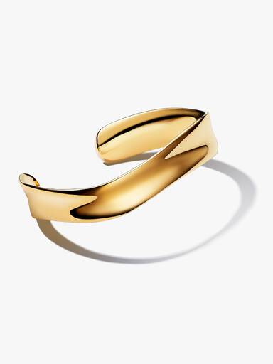 Brazalete Rígida Ancha Abierta Forma Orgánica 17 cm