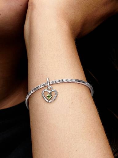 Charm Colgante Corazón con Piedra Natal de Agosto
