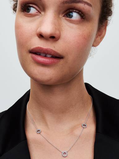 Collar de Cadena Círculos de Pavé 50 cm