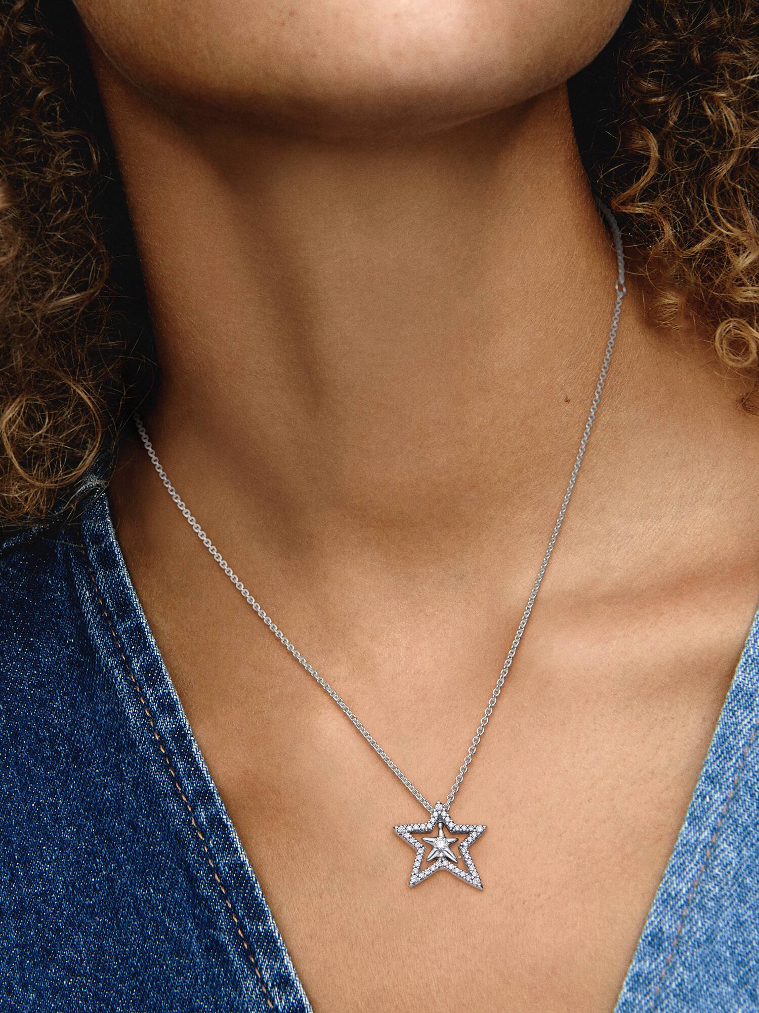 Collar collier Estrella asimétrica en pavé