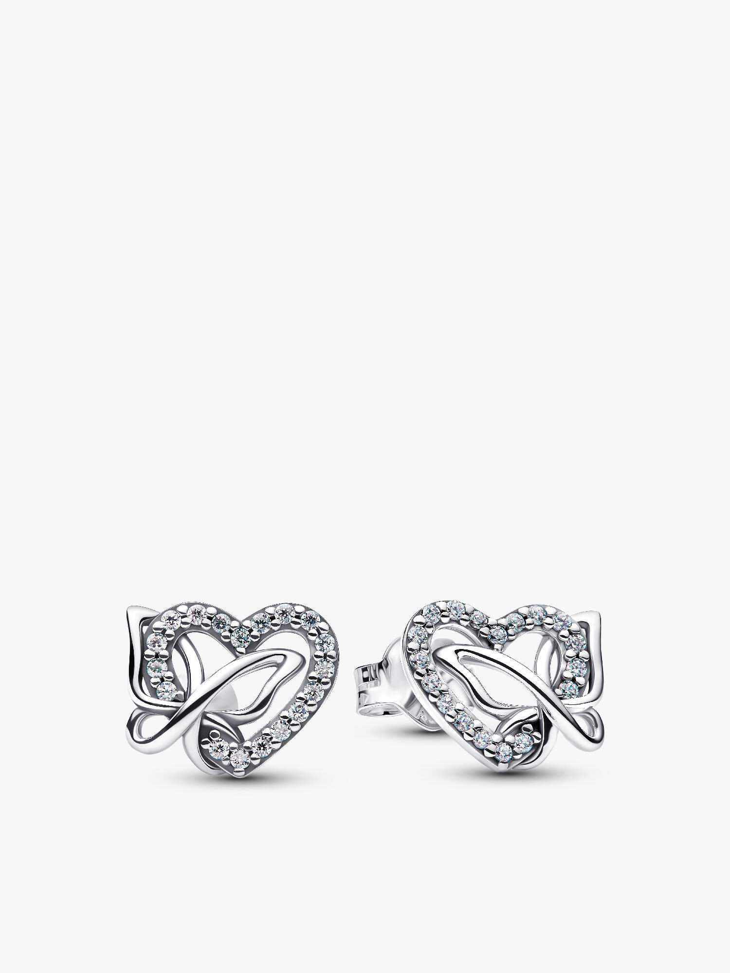 Aros de botón Corazón entrelazado y mariposa
