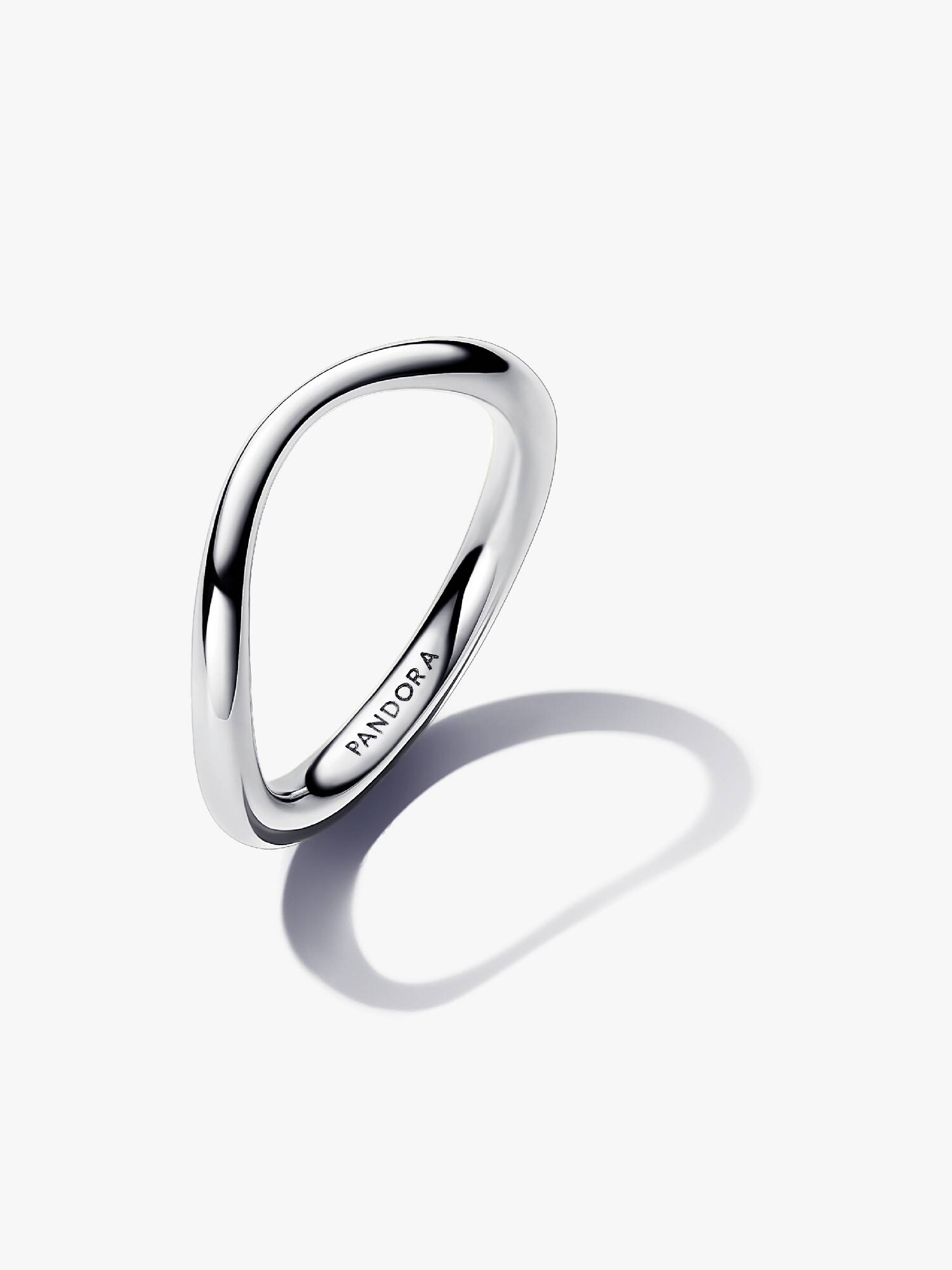 Anillo Banda Forma Orgánica Plata