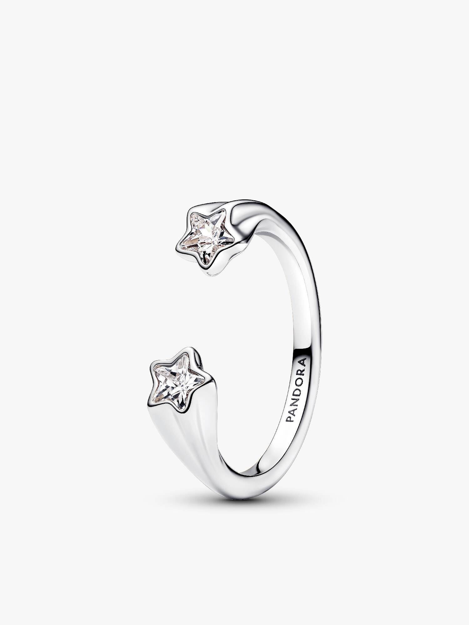 Anillo Abierto Estrellas Fugaces Plata