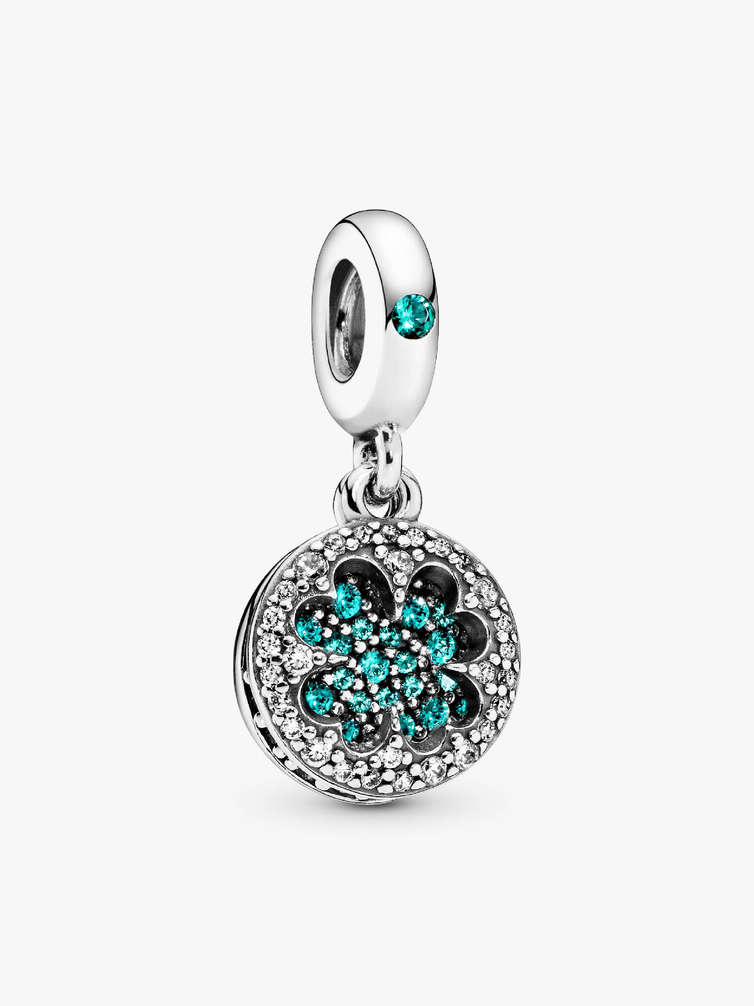 Charm Colgante Trébol De La Suerte De Cuatro Hojas Verde