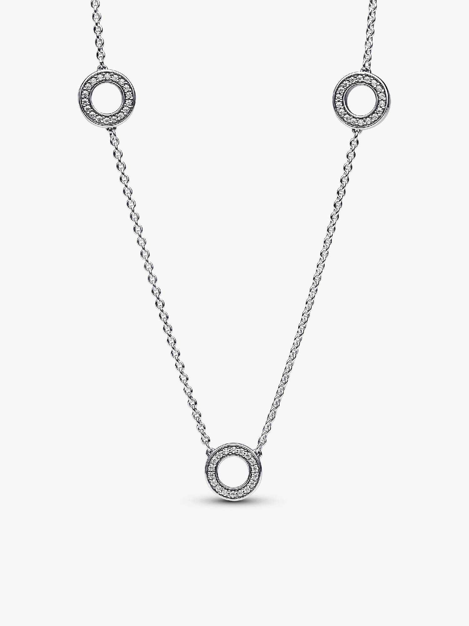 Collar de Cadena Círculos de Pavé 50 cm