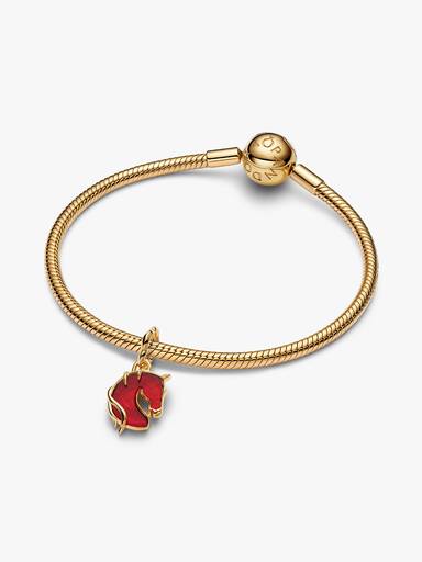 Charm Colgante Caballo Rojo y Flecha de Cristal de Murano