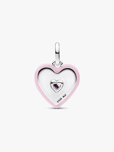 Charm Medallón Corazón en rosa radiante