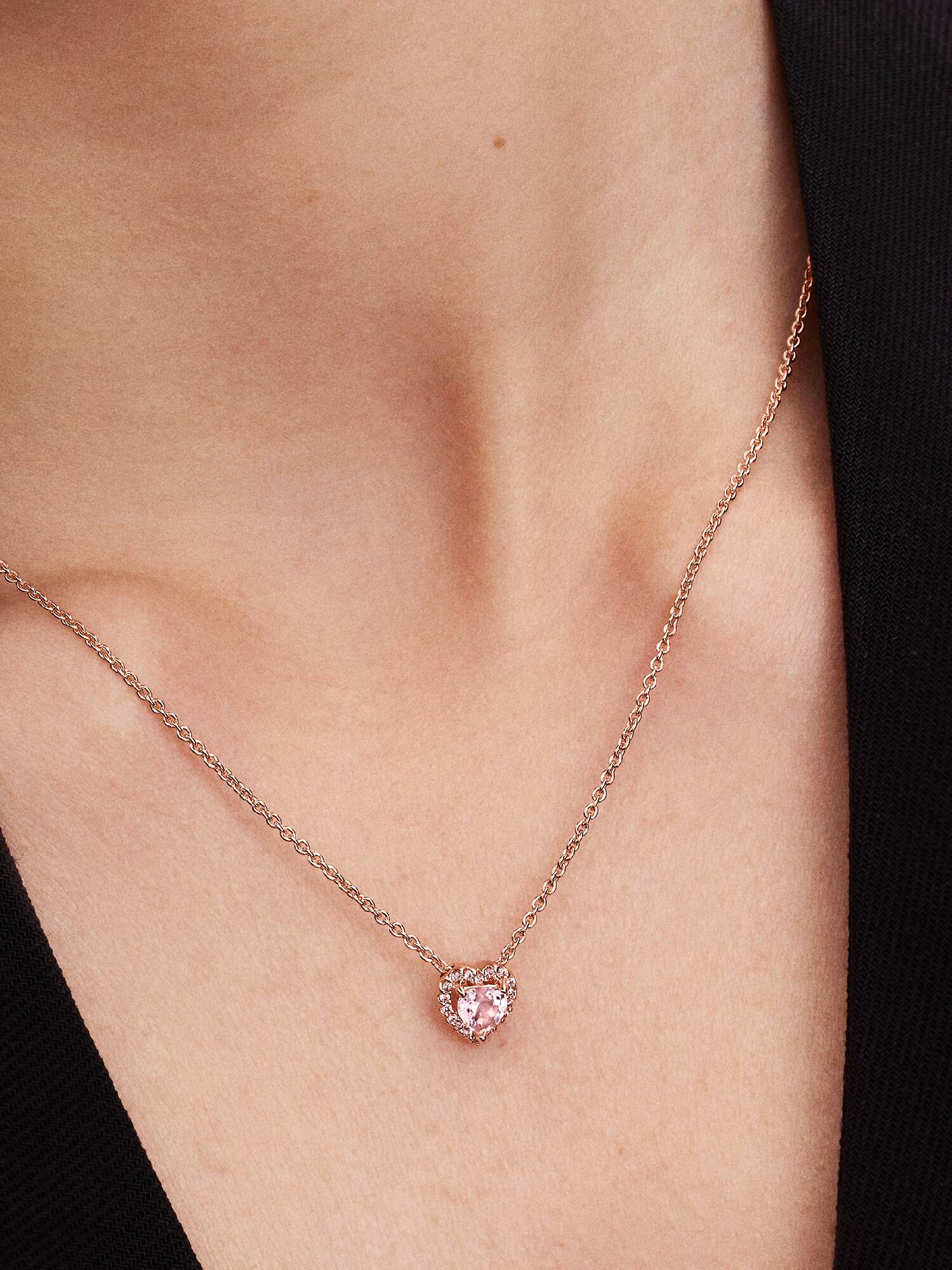 Collar Collier Corazón Rosa