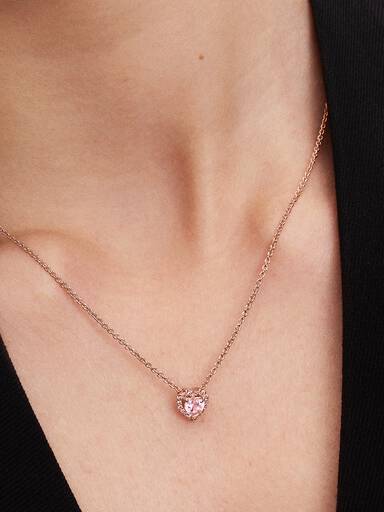 Collar Collier Corazón Rosa