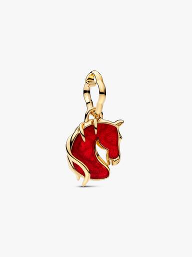 Charm Colgante Caballo Rojo y Flecha de Cristal de Murano