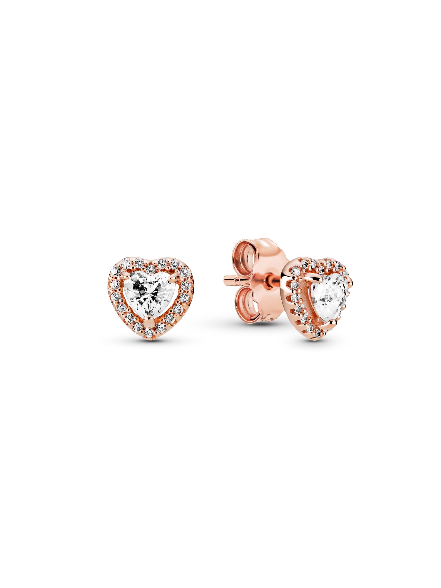 Aros de botón Corazón elevado reluciente