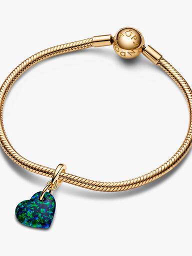 Charm Colgante Corazón Verde Opalescente Talla única