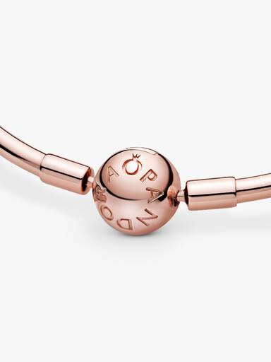 Brazalete rígido Pandora Moments en Recubrimiento en Oro Rosa de 14k 17 cm