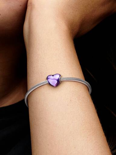 Charm Corazón Morado Metálico
