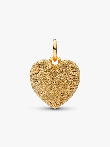 Charm colgante Corazón inflado texturizado