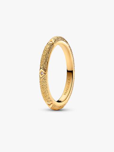 Anillo Pandora ME Textura y Gemas Dorado