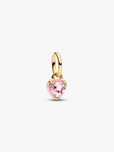 Mini Charm Colgante Corazón Chakra Rosa