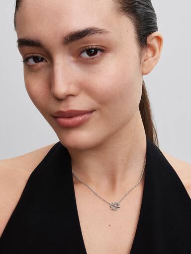 Collar Corazón Infinito Brillante Plateado