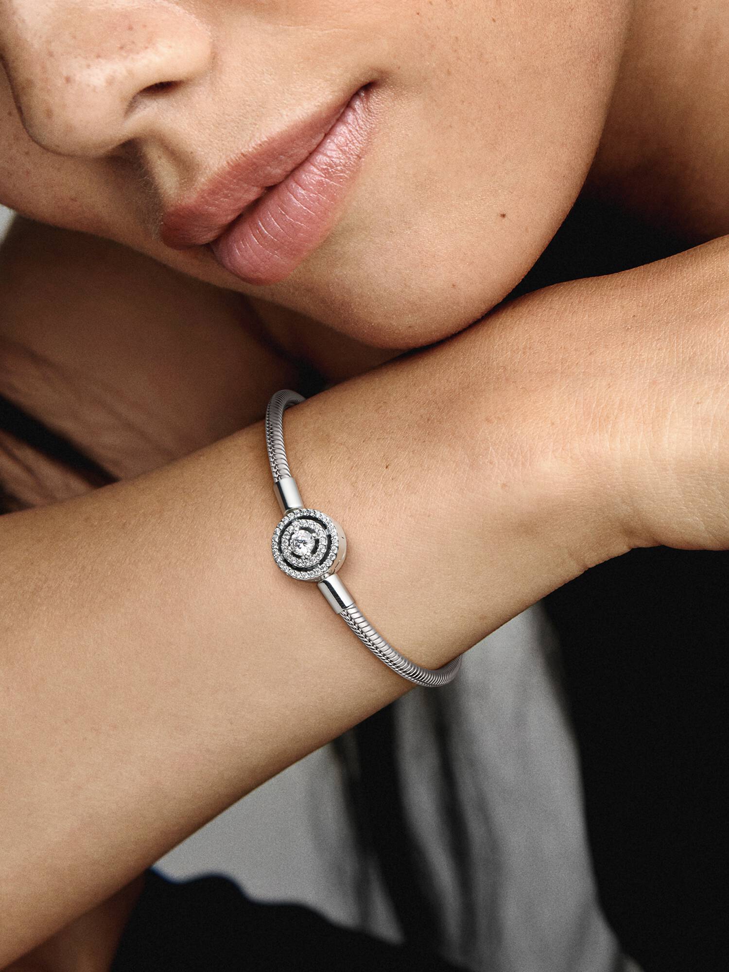 Brazalete Pandora Moments Cadena De Serpiente Halo 16 cm