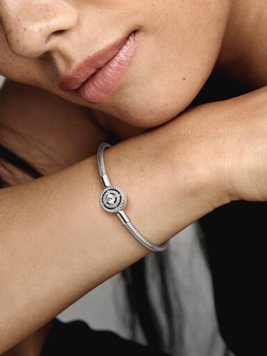 Brazalete Pandora Moments Cadena De Serpiente Halo 16 cm