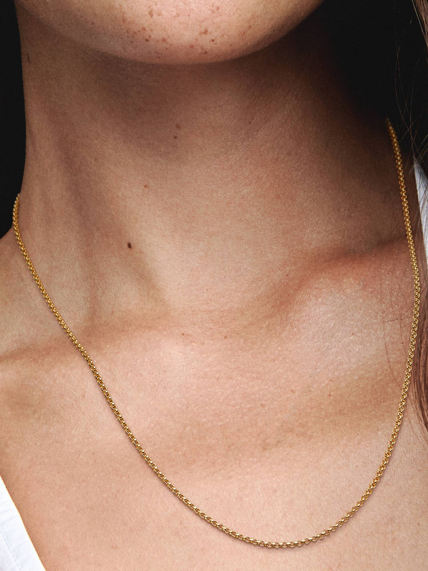 Collar De Cadena Rolo En Bañado Oro 14K