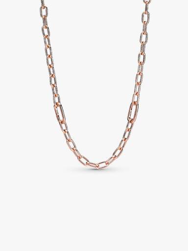 Collar De Cadena De Eslabones Recubrimiento en Oro Rosa De 14K Pandora Me 50 cm