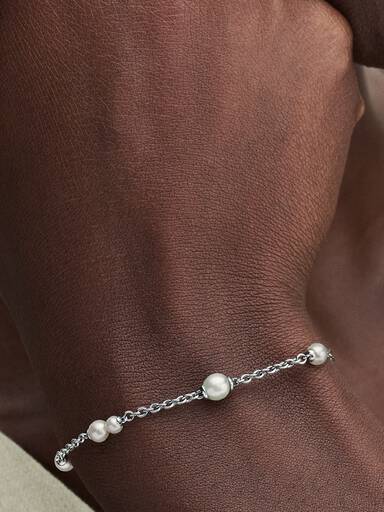 Brazalete de Cadena Estación Perlas Cultivadas de Agua Dulce Tratadas 18 cm